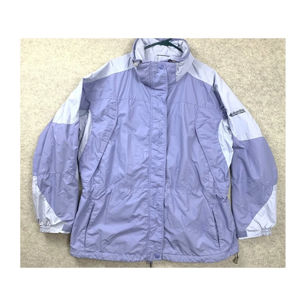 Columbia Interchange Jacket Womens 1X Purple Lavender Full Zip Outdoor Shell